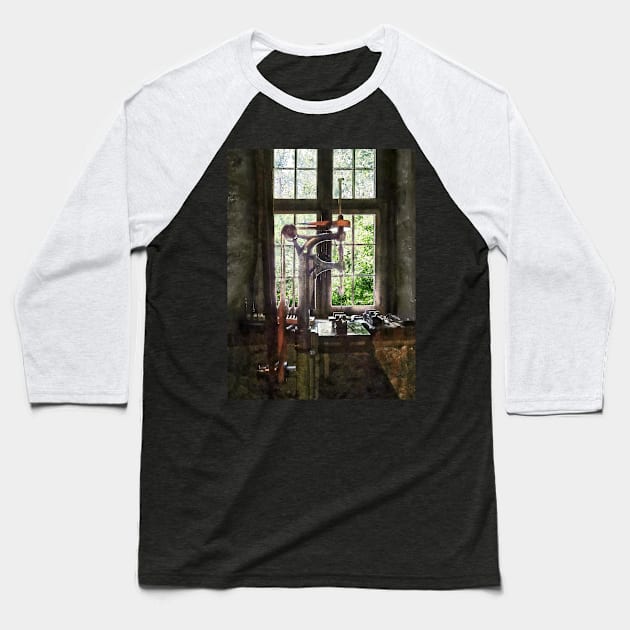 Building Trades - Drill Press By Window Baseball T-Shirt by SusanSavad